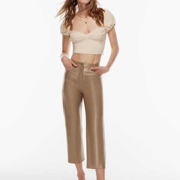 Aritzia Wilfred The Melina Cropped Pants in Constant Camel Size 6 - Picture 2 of 5